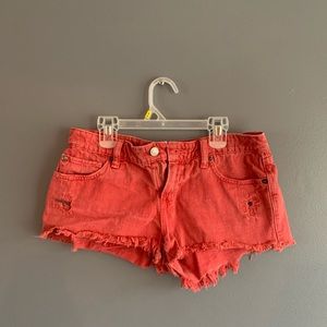 Denim & Supply red cut off shorts